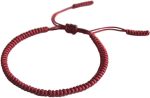 MENGLINA Men Women Chinese Lucky Red String Bracelet Tibetan Buddhist Prayer Handmade Yoga Prayer Rope Mala Bracelet Adjustable Size